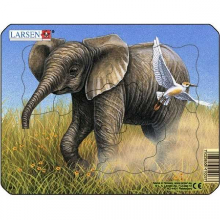 Set 4 Puzzle-uri Animale: Leu, Elefant, Maimuta, Zebra, 9 piese Larsen LRM9-NO [4]