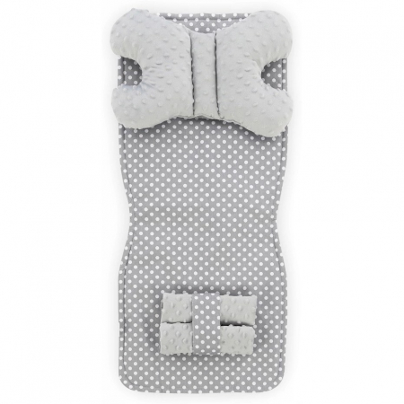 Accesorii Carucioare - Set 5 in 1 pentru carucior Minky, salteluta, perna, 2 protectii centuri si curelusa Tutumi TT345