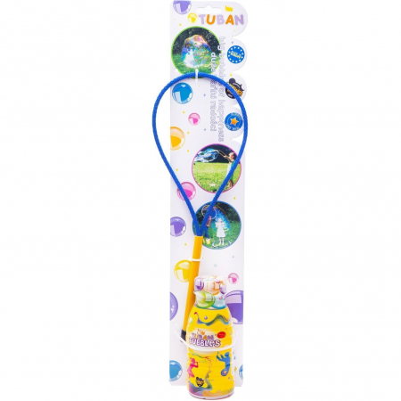 Jucarii pentru plaja si nisip - Set Bat cu inel pentru baloane de sapun 35 cm si Solutie baloane de sapun 250 ml Tuban TU3645