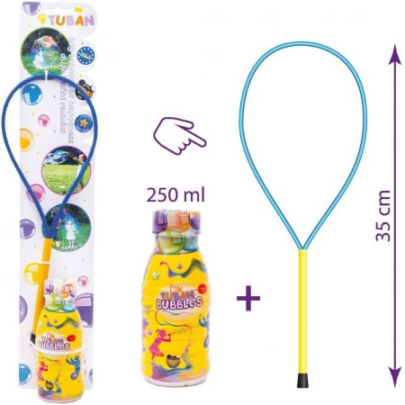 Set Bat cu inel pentru baloane de sapun 35 cm si Solutie baloane de sapun 250 ml Tuban TU3645 [1]