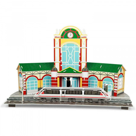 Set constructie puzzle 3D -  Gara tren Fiesta Crafts FCT-3049 [4]
