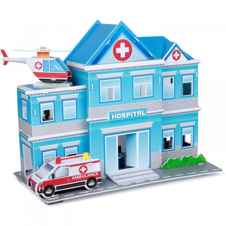 JOCURI SI JUCARII - Set constructie puzzle 3D -  Spital Fiesta Crafts FCT-3048