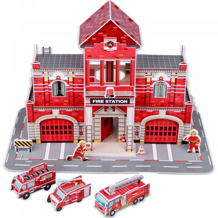 Set constructie puzzle 3D -  Statie de pompieri Fiesta Crafts FCT-3047 [4]