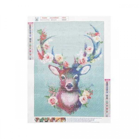 Seturi creative - Set creativ cu diamante rotunde Diamond Painting 40x30 cm Caprioara Iso Trade MY17810