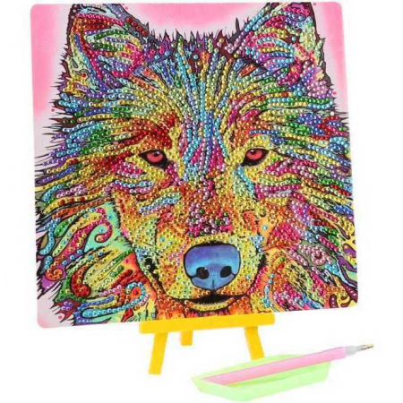 Seturi creative - Set creativ cu diamante rotunde Diamond Painting Extra Shiny Animal 20x20 cm Toi-Toys TT47169Z