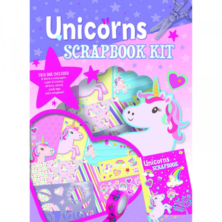 Carti de colorat - Set creativ Scrapbook Unicorni Alligator AB3137UNBX