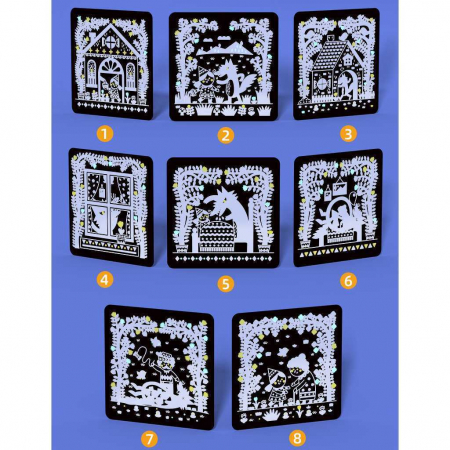 Set educativ 2 in 1: Scratch art si proiector poveste Scufita Rosie Mideer MD4148 [2]