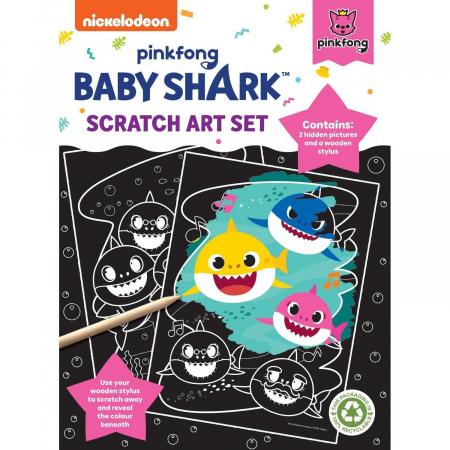 SCOALA SI GRADINITA - Set Fise Razuibile Baby Shark Scratch Art Set Alligator AB3140BSSA2