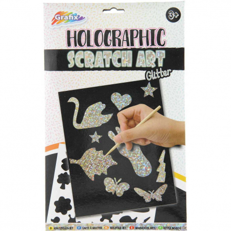 Carti de colorat - Set fise razuibile Holographic Scratch Art Grafix GR220002