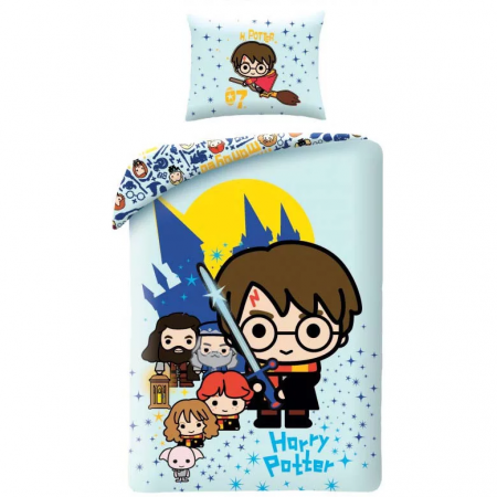 Sisteme Siguranta - Set lenjerie pat copii Harry Potter 100x135 + 40x60 SunCity HAX602803