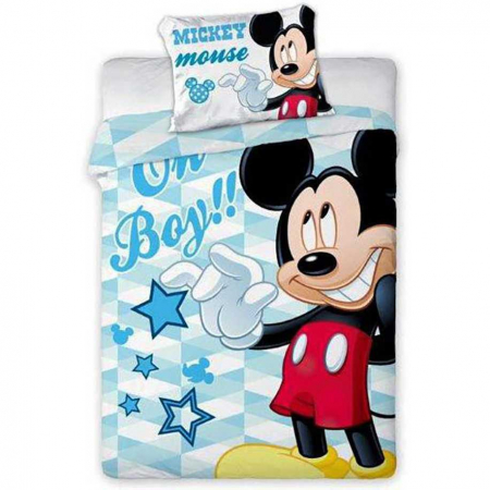 MATERNITATE - Set lenjerie pat copii Mickey Oh Boy 100x135 + 40x60 SunCity FRA541850