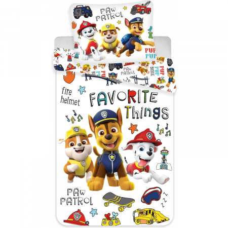 Lenjerii Patuturi - Set lenjerie pat copii Paw Patrol Favorite Things 100x135 + 40x60 SunCity BRM011380