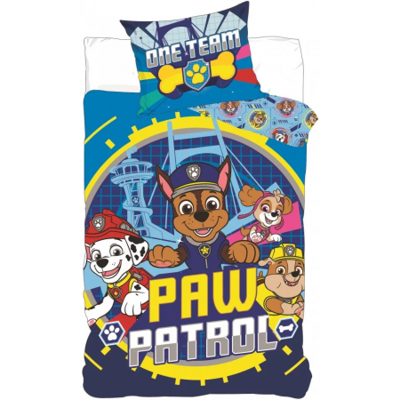 Sisteme Siguranta - Set lenjerie pat copii Paw Patrol One Team 100x135 + 40x60 SunCity BRM011359