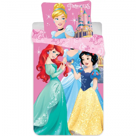 CAMERA COPILULUI - Set lenjerie pat copii Princess Ariel, Cinderella and Snow White 90x140 + 40x55 SunCity CTL79825A