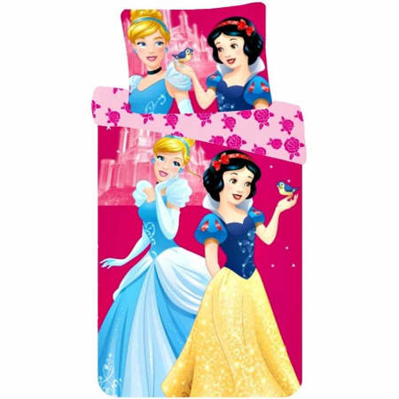Set lenjerie pat copii Princess Cinderella and Snow White 90x140  40x55 SunCity CTL69867