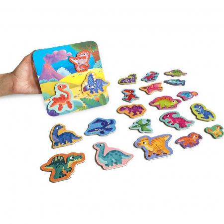Set magnetic Dinozauri cu Plansa magnetica inclusa, 22 piese Roter Kafer RK2090-03 [1]