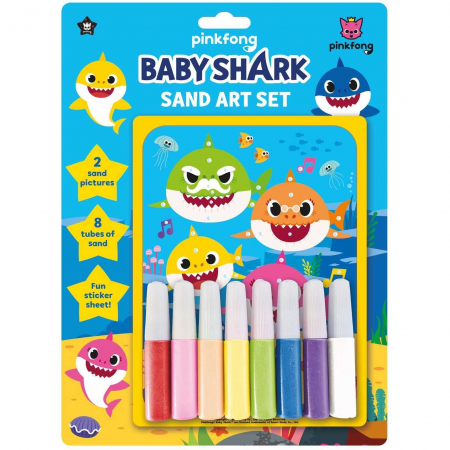 SCOALA SI GRADINITA - Set Pictura cu nisip, 2 imagini si 1 folie stickere Baby Shark Alligator AB3210BSSD