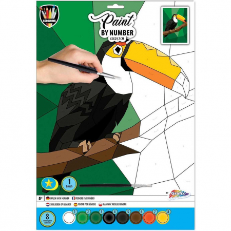SCOALA SI GRADINITA - Set pictura pe numere 42x29.7 cm, 8 culori Grafix GR150063