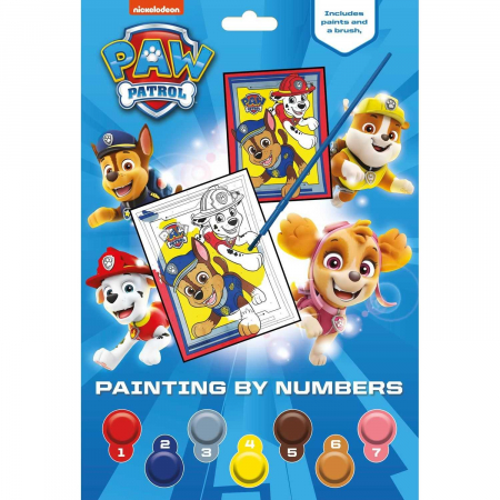 SCOALA SI GRADINITA - Set Pictura pe numere, 7 culori acuarela si 1 pensula Paw Patrol Alligator AB3294PWNU