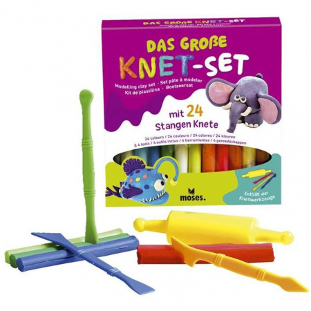 Seturi creative - Set plastilina 24 culori, 28 piese Moses MS04003