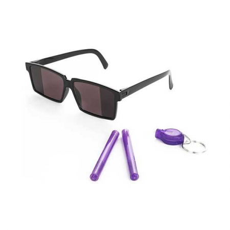 Jocuri Educative - Set spionaj format din ochelari spion, 2 pixuri invizibile si lanterna UV Toi-Toys TT35137A