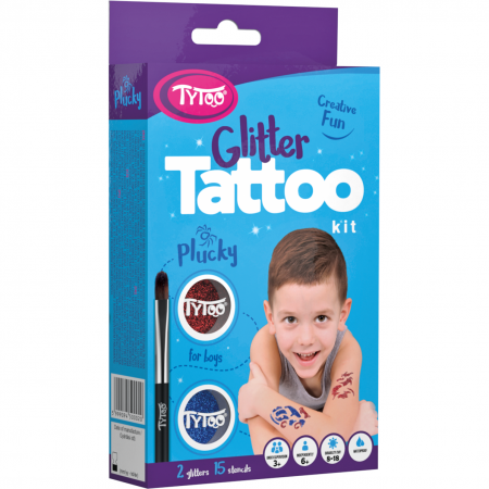Seturi pictura si desen - Set tatuaje temporare cu sclipici Plucky Tytoo KKCTT2213011