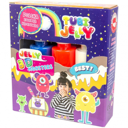 Pasta, lut si nisip modelabil - Set Tubi Jelly cu 3 culori - Monstri Tuban TU3318