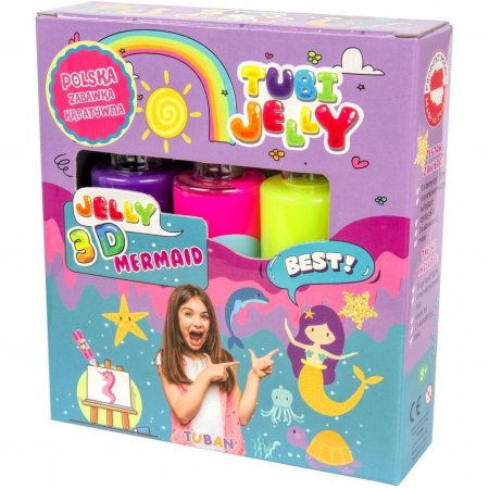 Pasta, lut si nisip modelabil - Set Tubi Jelly cu 3 culori - Sirena Tuban TU3316