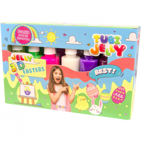 Pasta, lut si nisip modelabil - Set Tubi Jelly cu 6 culori - Paste Tuban TU3325