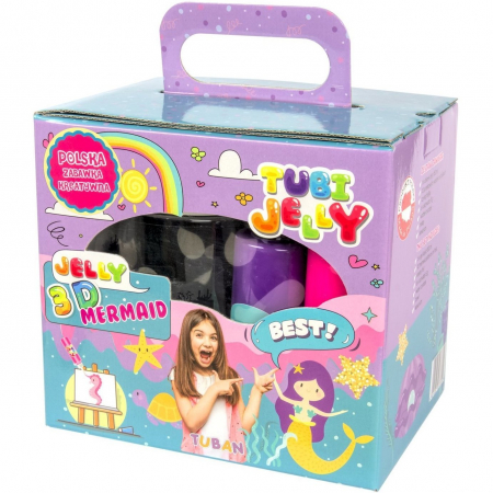 Pasta, lut si nisip modelabil - Set Tubi Jelly cu 6 culori si un acvariu mic - Sirene Tuban TU3330
