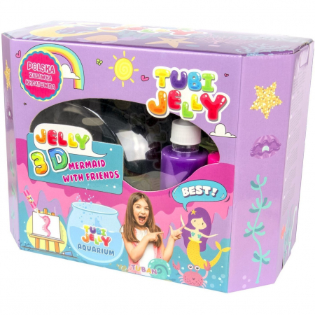 Pasta, lut si nisip modelabil - Set Tubi Jelly cu 8 culori si un acvariu mare - Sirene Tuban TU3333