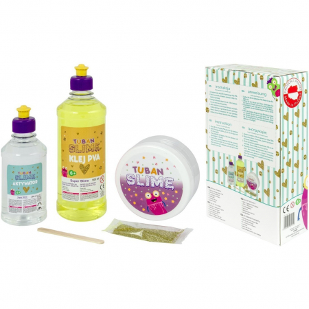 Pasta, lut si nisip modelabil - Slime Set XL DIY – Stralucire Aurie Tuban TU3174