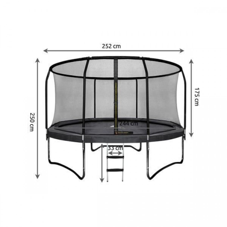 Trambulina de gradina 244cm cu plasa si scarita  Malatec MY2838 [2]