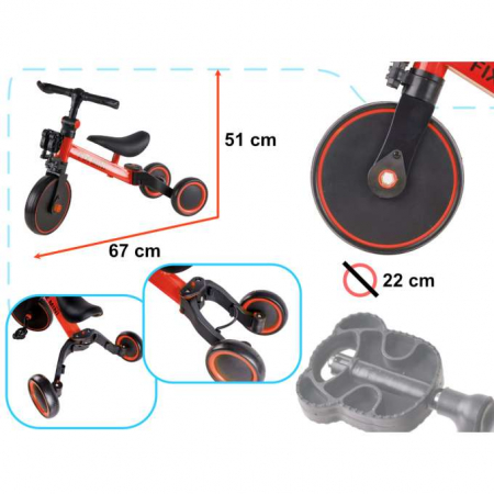 TRIKE FIX MINI TRICICLETĂ BICICLETĂ 3 ÎN 1 CU PEDALE [3]