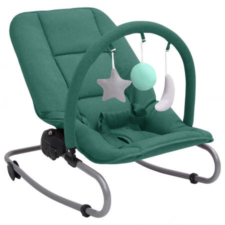 vidaXL Balansoar pentru bebeluși, verde, oțel [0]