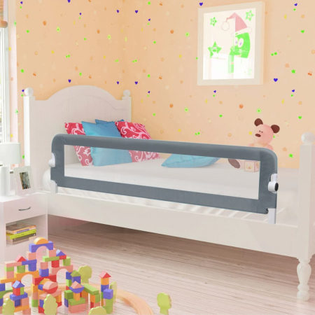 vidaXL Balustradă de protecție pat copii, gri, 150 x 42 cm, poliester [0]