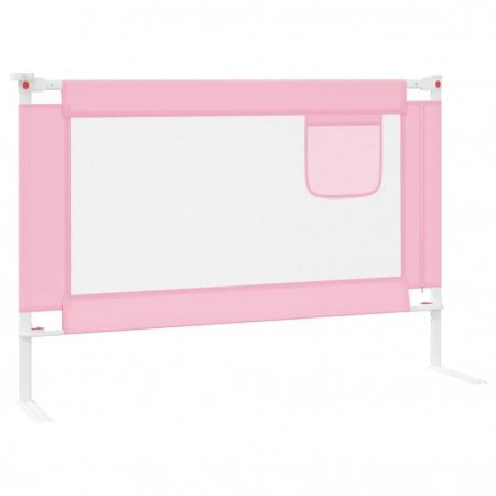 vidaXL Balustradă de protecție pat copii, roz, 100x25 cm, textil [3]