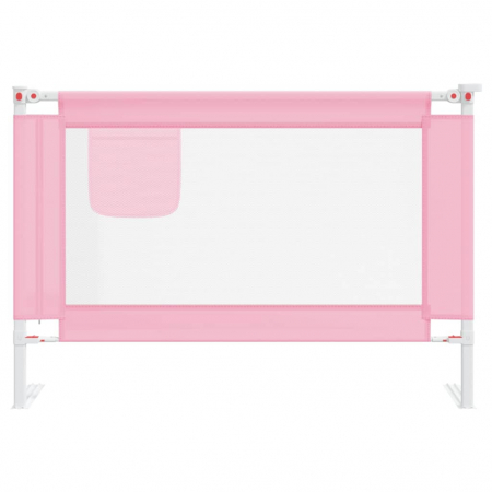vidaXL Balustradă de protecție pat copii, roz, 100x25 cm, textil [2]