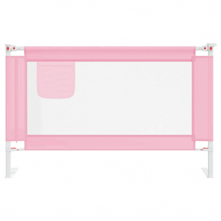 vidaXL Balustradă de protecție pat copii, roz, 120x25 cm, textil [2]