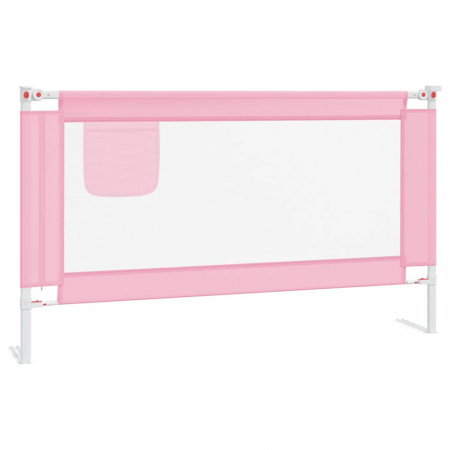 vidaXL Balustradă de protecție pat copii, roz, 140x25 cm, textil [1]