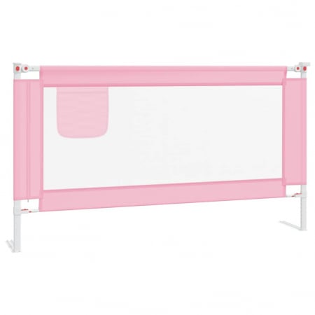 vidaXL Balustradă de protecție pat copii, roz, 150x25 cm, textil [1]