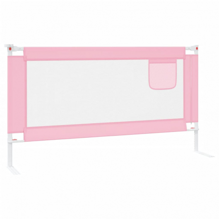 vidaXL Balustradă de protecție pat copii, roz, 160x25 cm, textil [3]