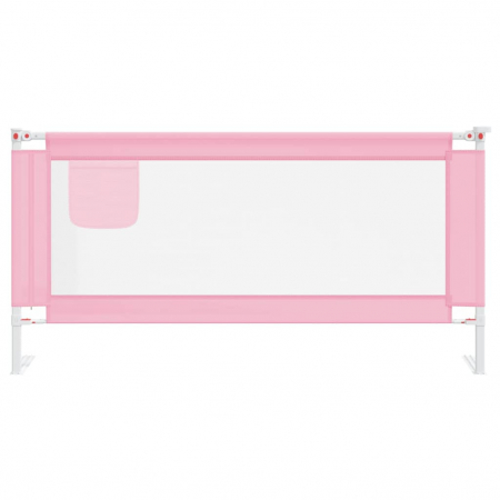 vidaXL Balustradă de protecție pat copii, roz, 180x25 cm, textil [2]
