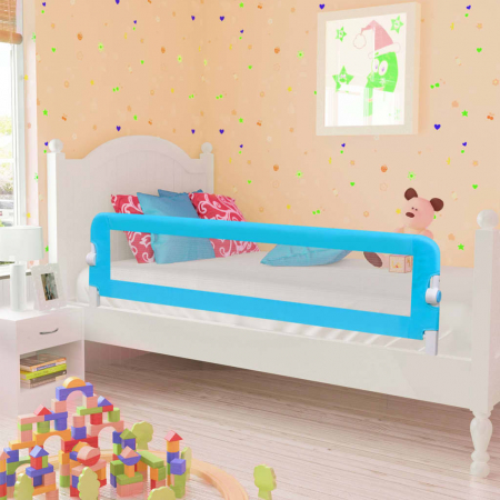 vidaXL Balustradă protecție pat copii, albastru, 120x42 cm, poliester [0]