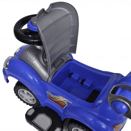 vidaXL mașină pentru copii cu bară de împingere, albastru  [5]