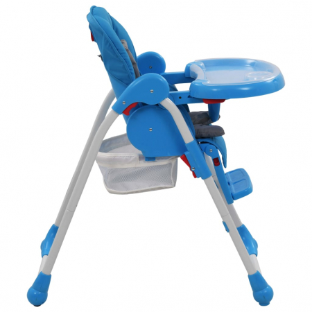 vidaXL Scaun de masă înalt pentru copii, albastru și gri  [5]