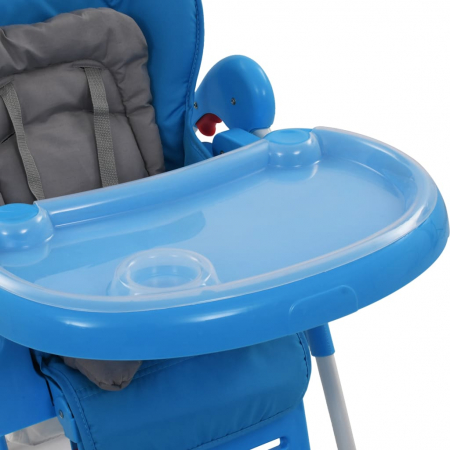 vidaXL Scaun de masă înalt pentru copii, albastru și gri  [7]