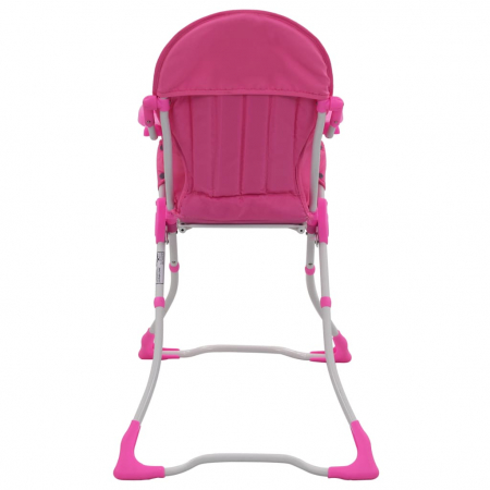 vidaXL Scaun de masă înalt pentru copii, roz și alb  [4]