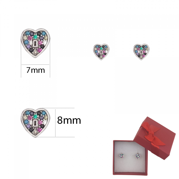 Cercei Argint Colour Heart,cod 2347S [2]