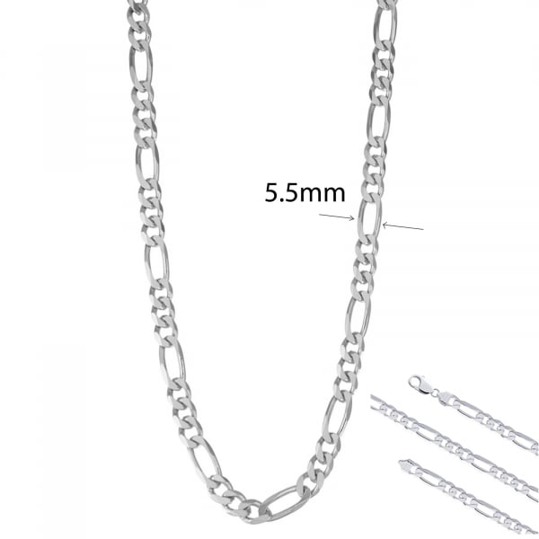 Lant Argint barbati model figaro-hollow,2404-50-55 [2]
